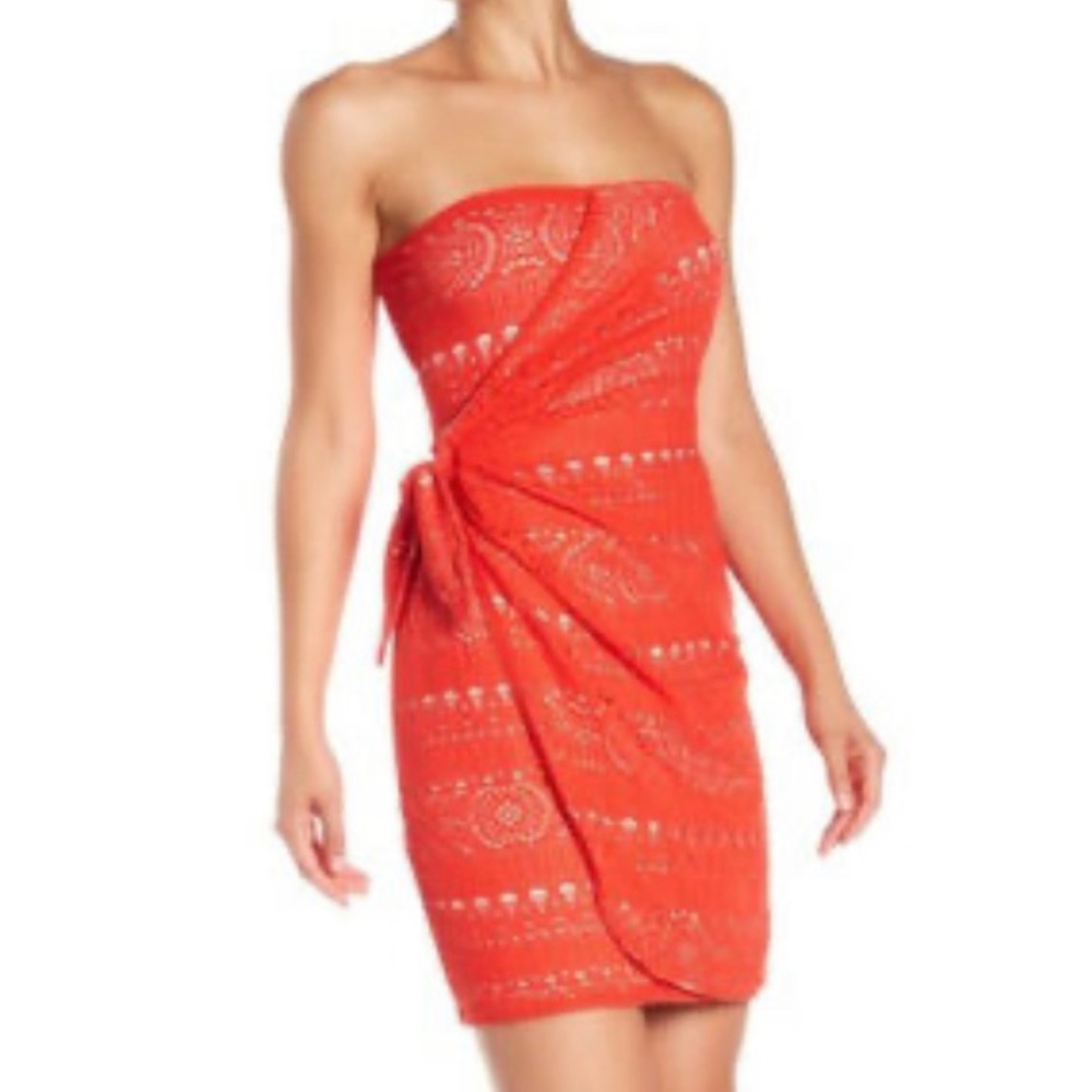 Free People strapless eyelet dress